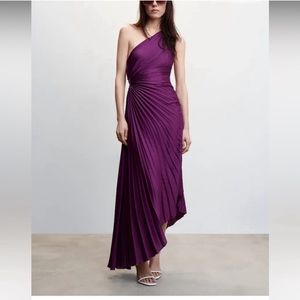 Purple pleated mango dress, worn once
